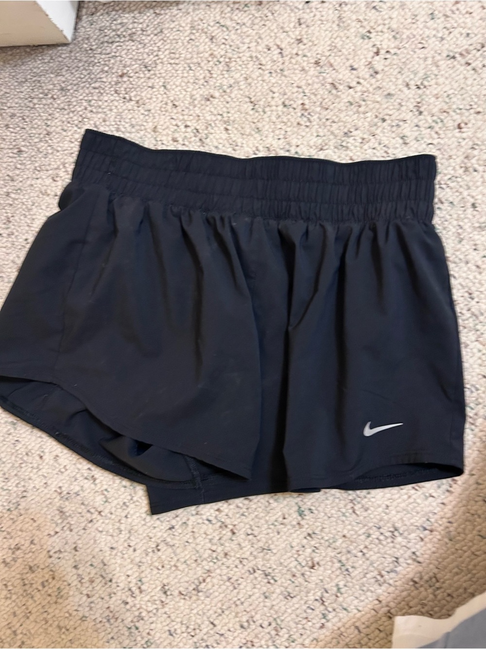Nike Women's Black Running Shorts with Silver Swoosh